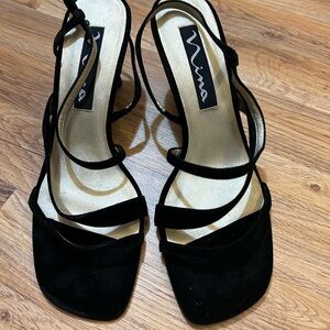 Nina Black Strappy Heels